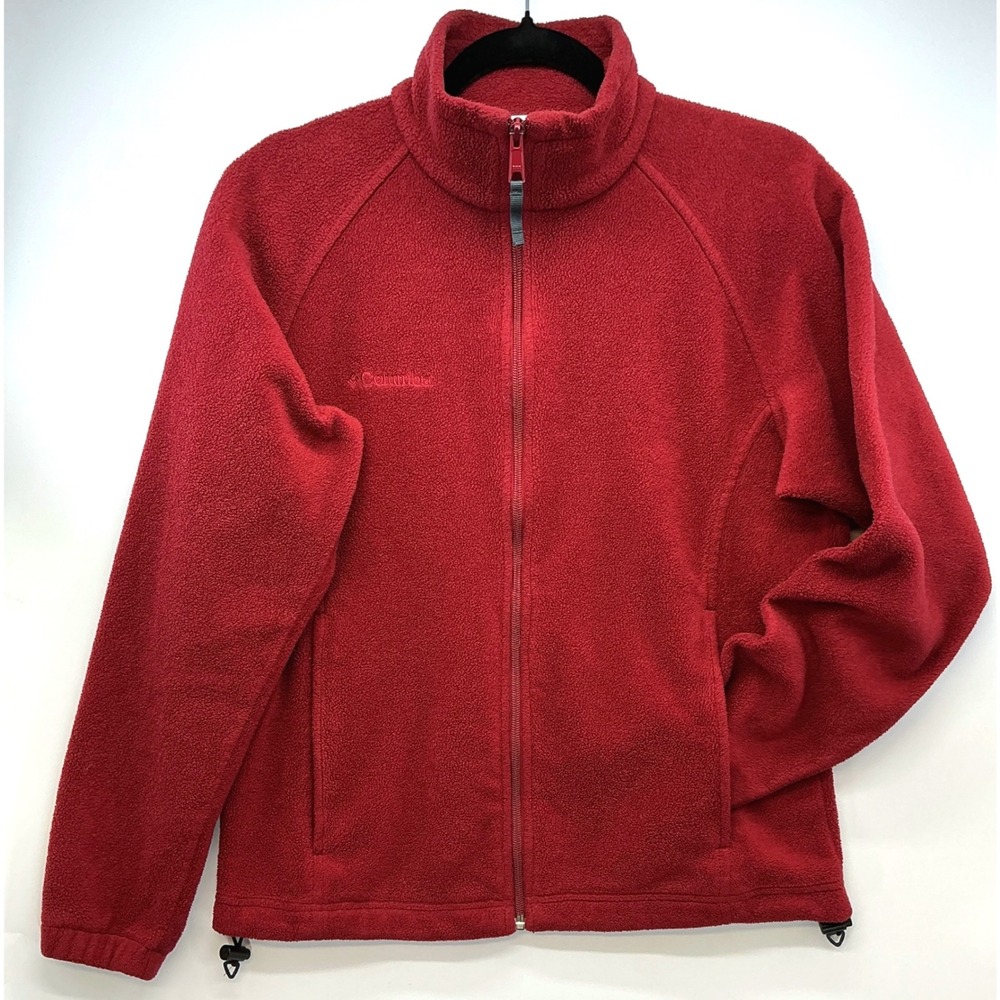 Columbia Womens Red Full Zip Fleece Jacket Sz M Gorpcore Outdoor Winter